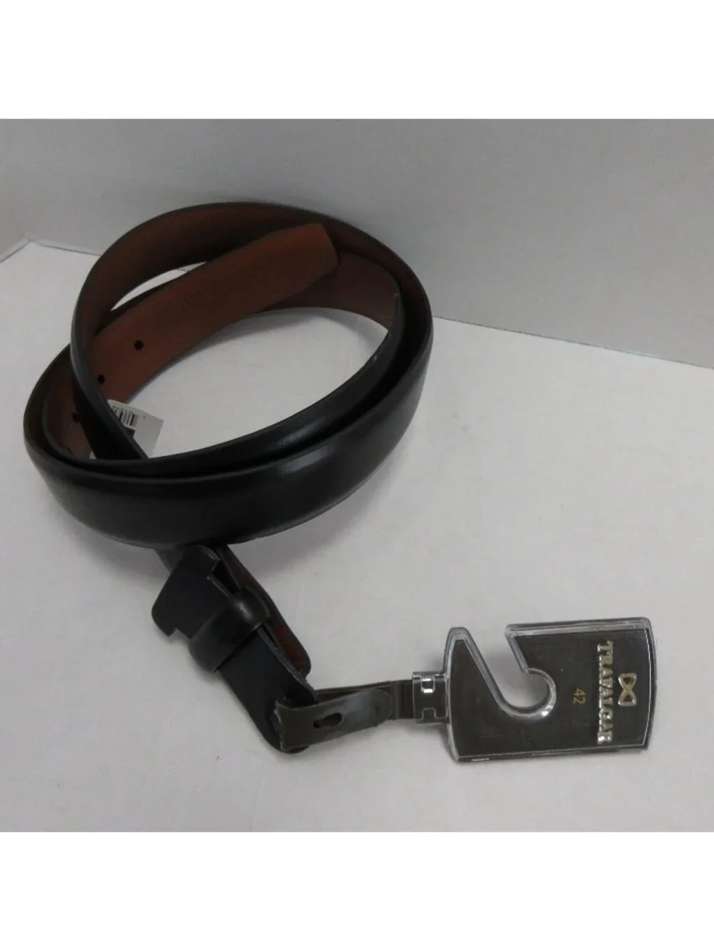 Trafalgar Belt 42 Full Grain Leather Dress Minimalist Classic NEW